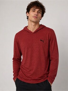 PUMA Men's Red Pullover Hoodie Size M Long Sleeve Lightweight‎